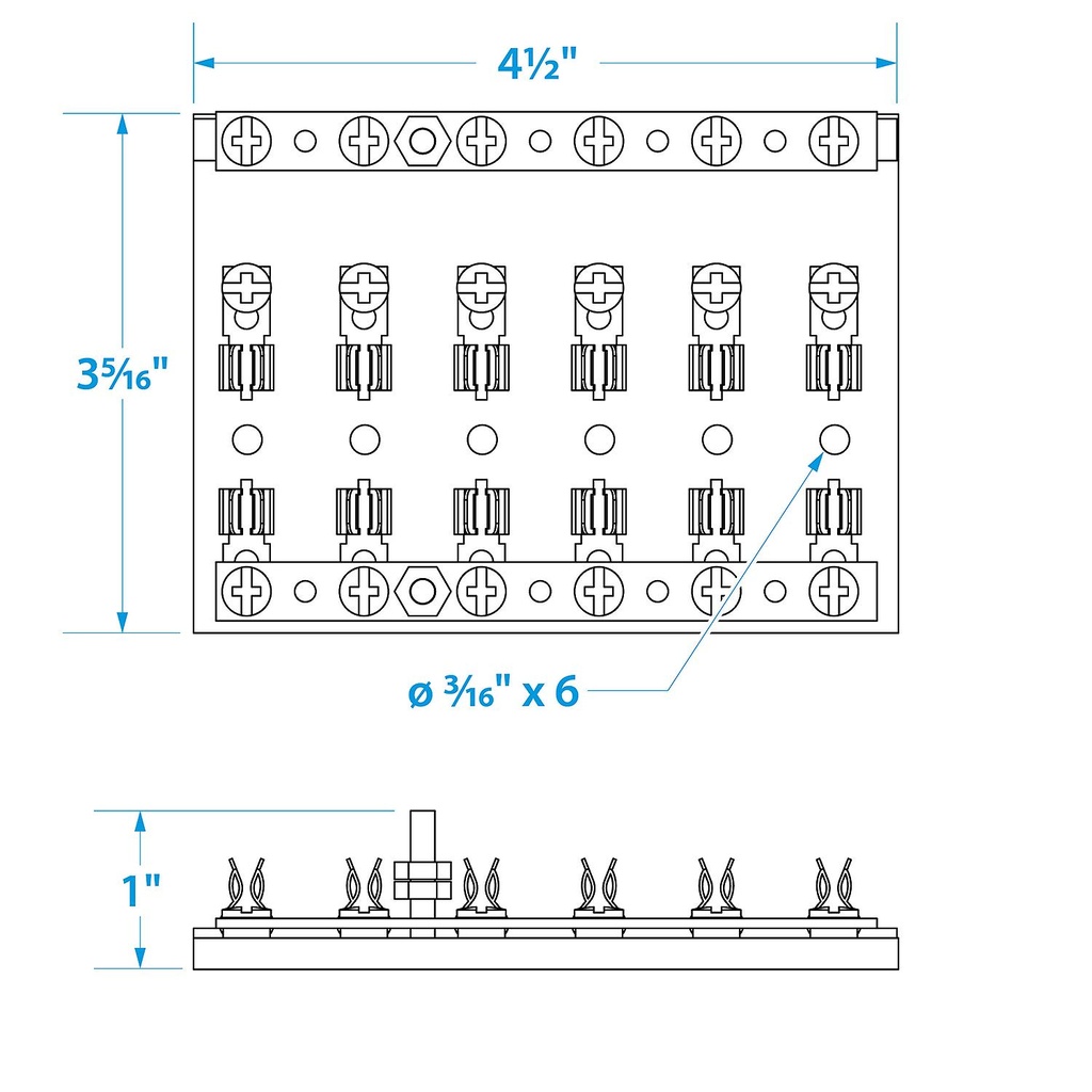 13441 Fuse/Terminal Block-6 Gang | Seachoice - 7