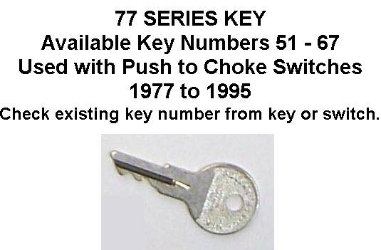 501810 - Ignition Key 61 Series 77 1977 to 1995 (EV-501810)