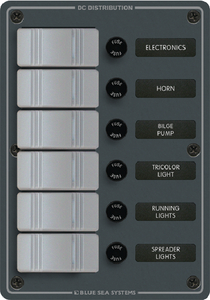 8053 Panel Dc 6 Pos. Waterproof | Blue Sea Systems