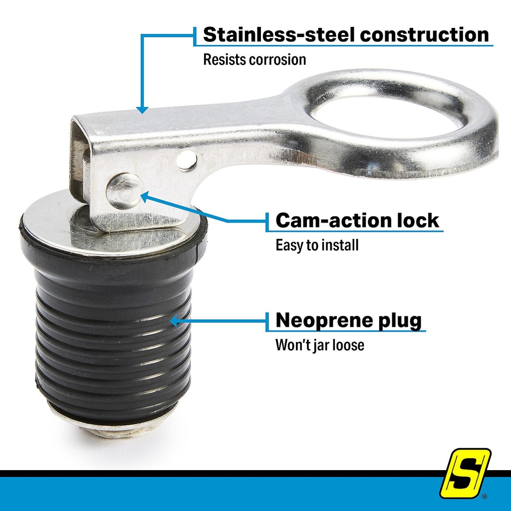 50-18901 Drain Plug-1  Snap-Stainless | Seachoice - 4