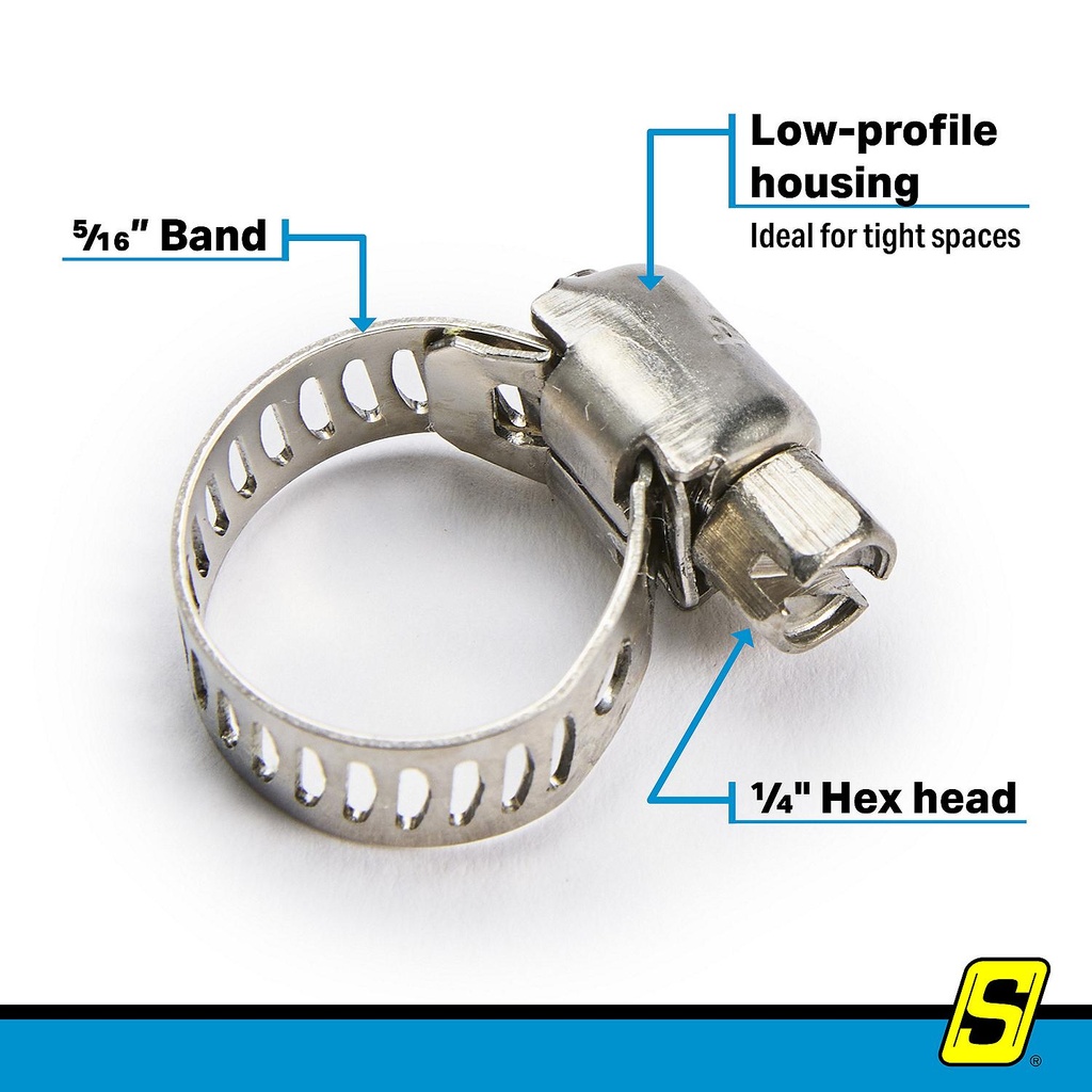 50-23351 Mini Hose Clamp No.4 5/16  10/Bx | Seachoice - 2