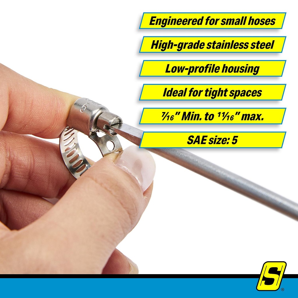 50-23353 Mini Hose Clamp No.5 5/16  10/Bx | Seachoice - 4