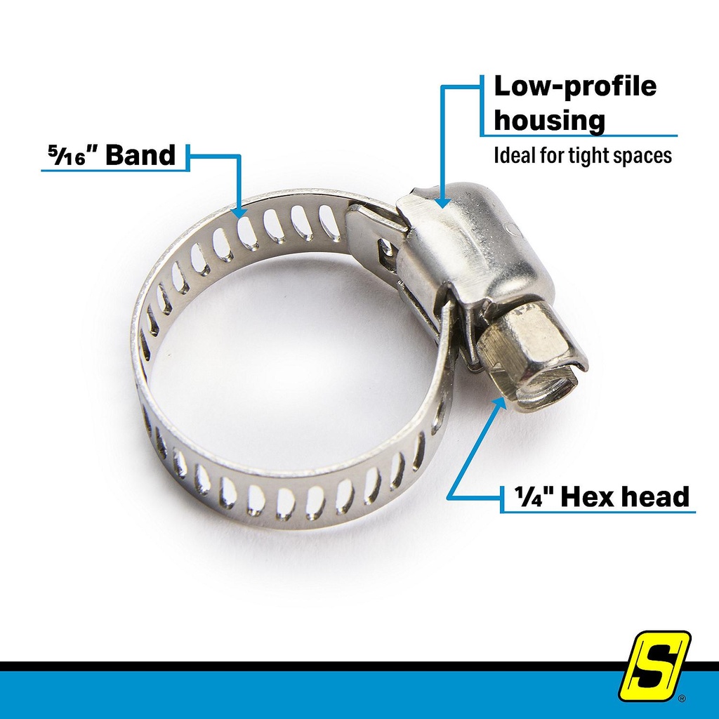 50-23354 Mini Hose Clamp No.6 5/16  10/Bx | Seachoice - 3