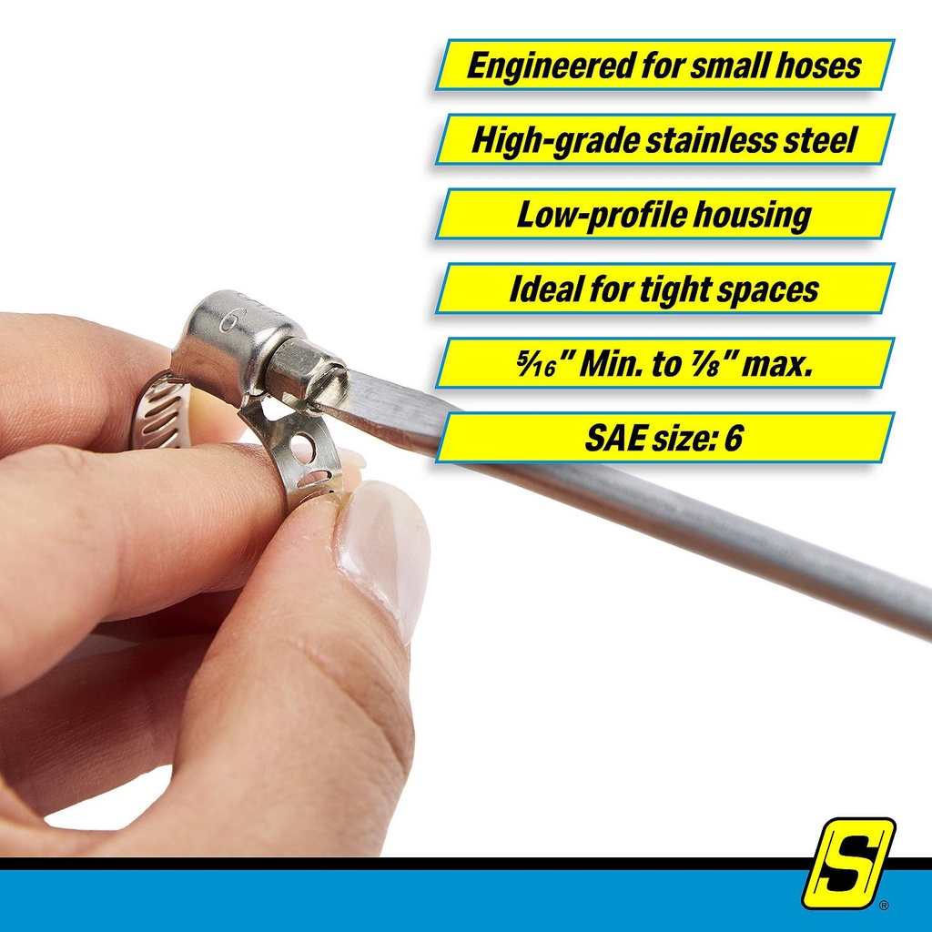 50-23354 Mini Hose Clamp No.6 5/16  10/Bx | Seachoice - 5