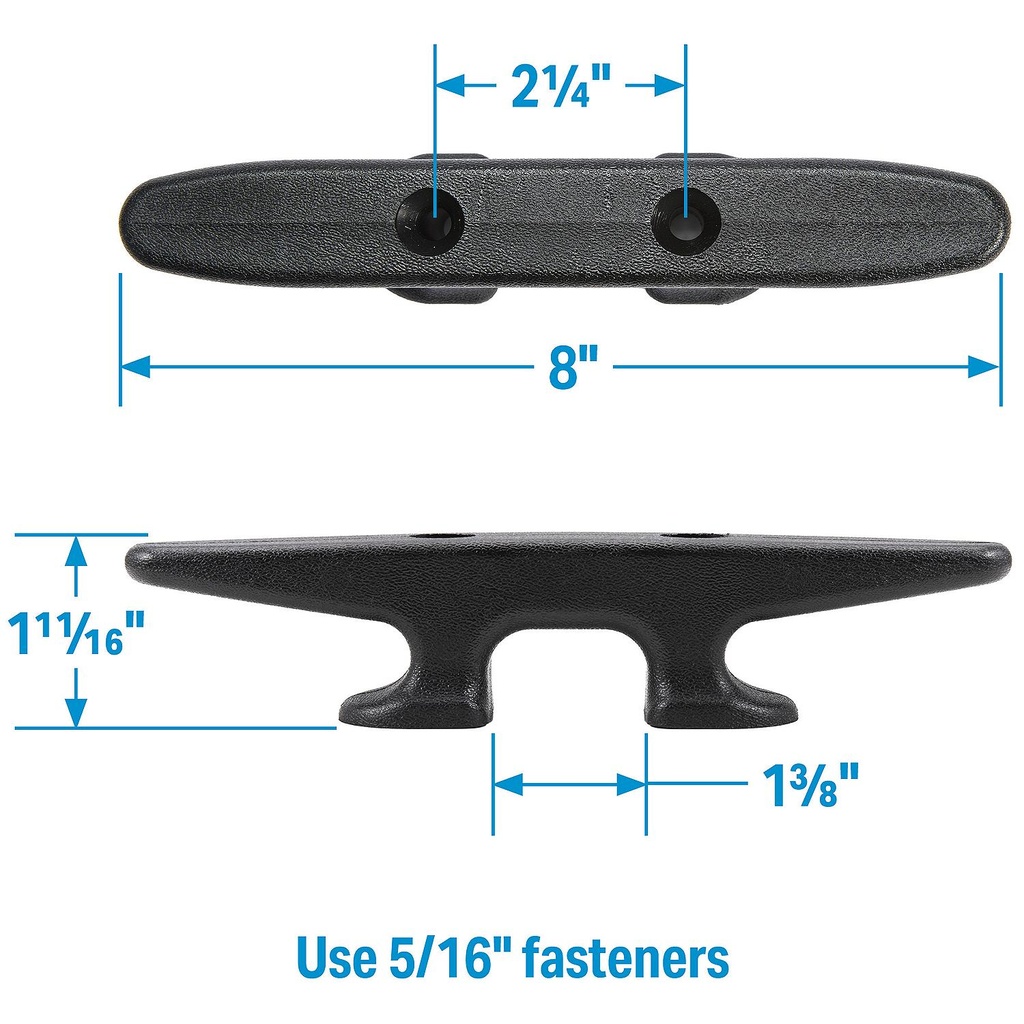 30840 Black Cleat-8 (Bulk) | Seachoice - 2