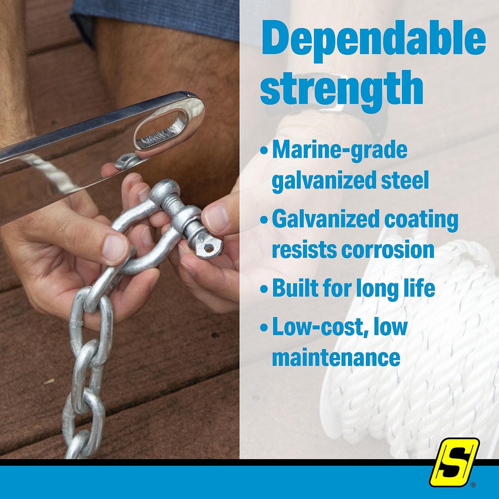 43080 Anchor Shackle-Galv-7/16 -Bul | Seachoice - 2