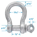 43080 Anchor Shackle-Galv-7/16 -Bul | Seachoice - 3