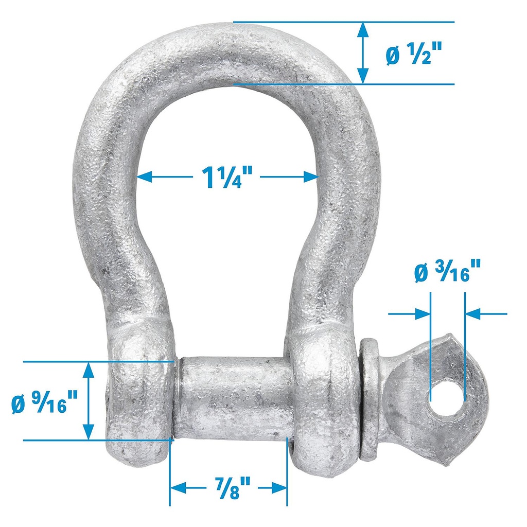 43090 Anchor Shackle-Galv-1/2 -Bulk | Seachoice - 5