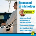 79420 Ss Recessed Drink Holder W/Drn | Seachoice - 1