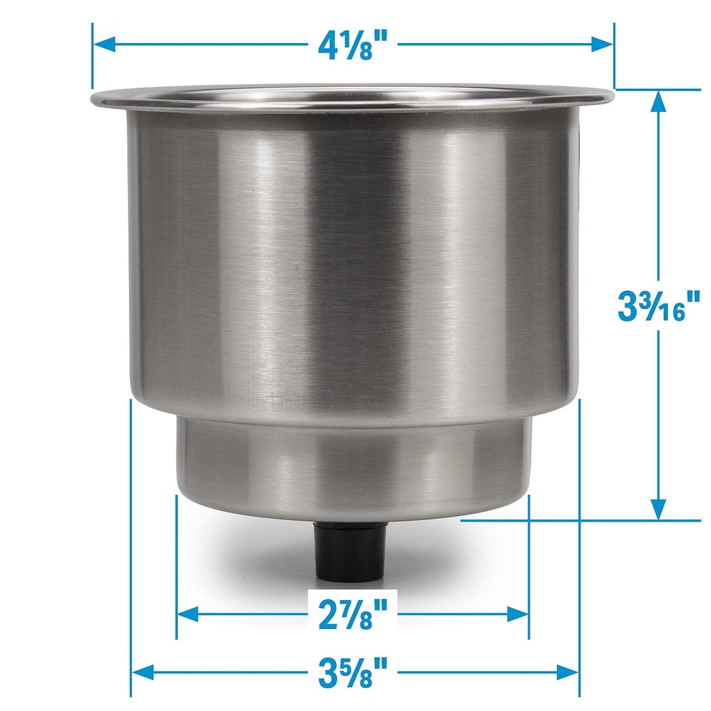 79420 Ss Recessed Drink Holder W/Drn | Seachoice - 2