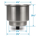 79420 Ss Recessed Drink Holder W/Drn | Seachoice - 2