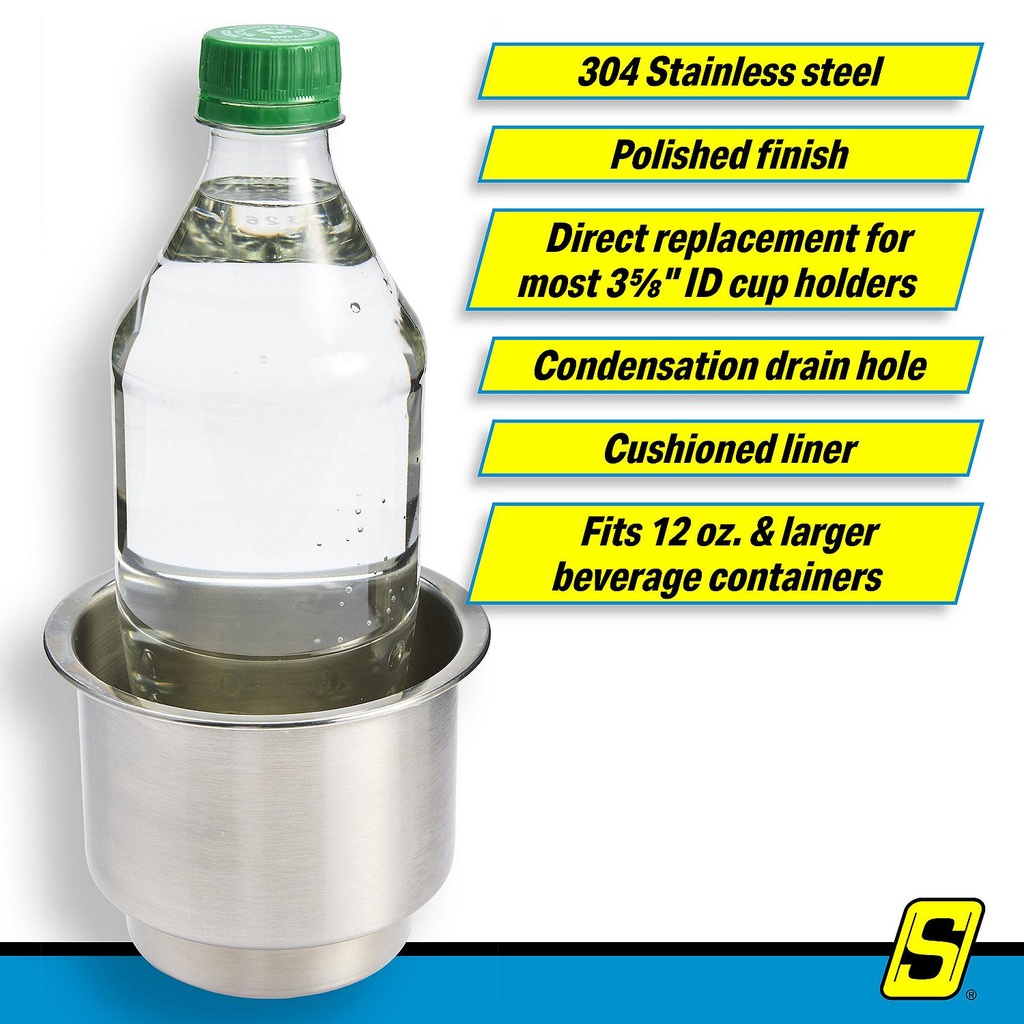 79420 Ss Recessed Drink Holder W/Drn | Seachoice - 4