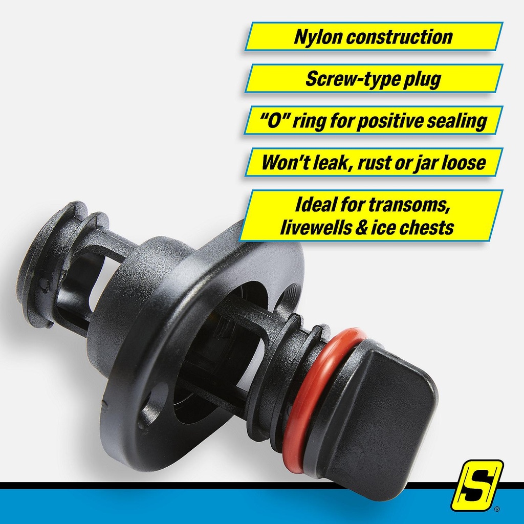 18781 Drain Plug-Screw Type-Nylon | Seachoice - 4