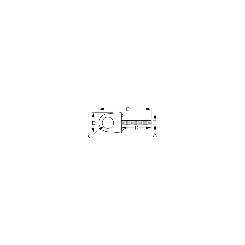 079133-1 Chrome Zinc Bow Eye - 3/8 X 3 | Sea-Dog Line - 2