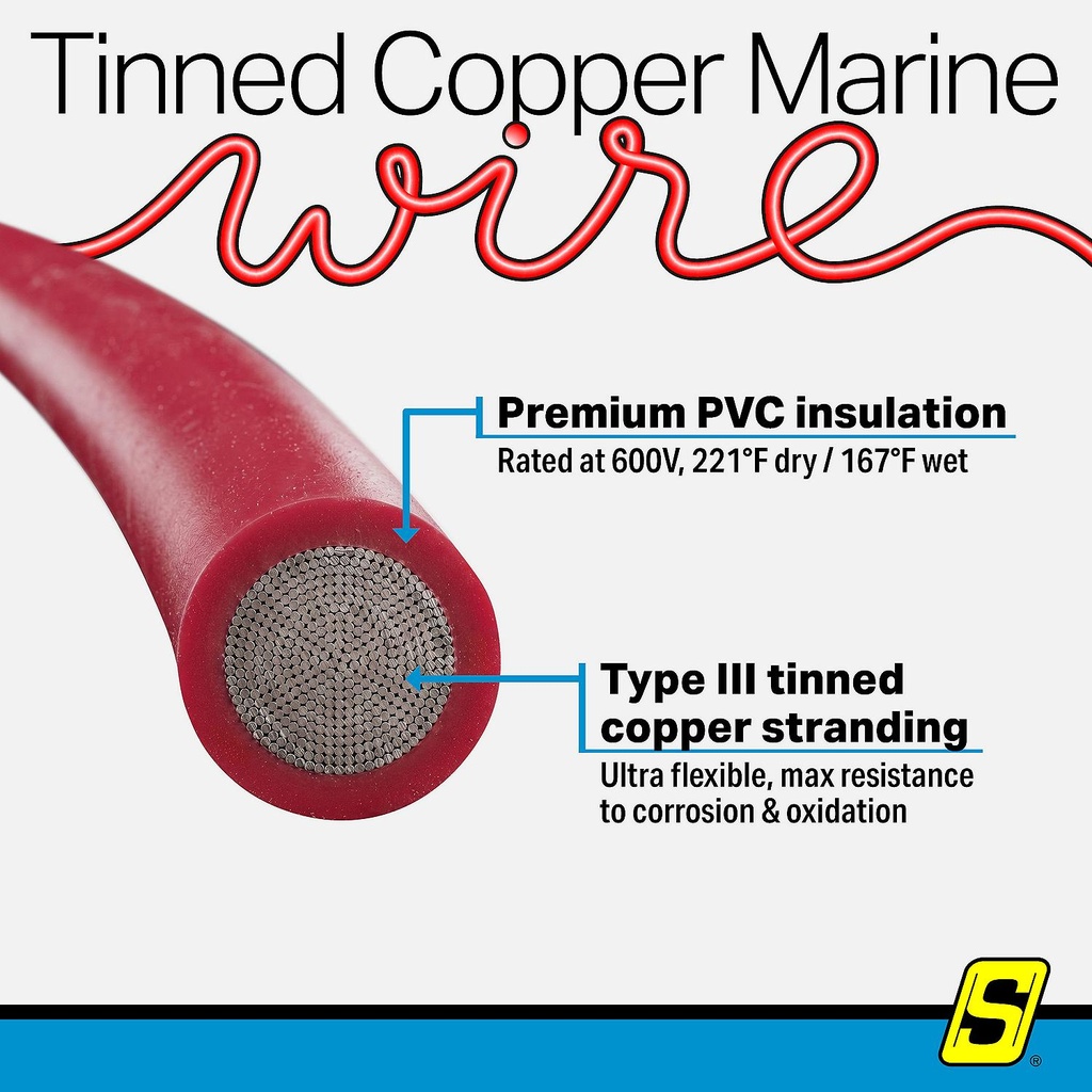50-63038 4  Awg Red 100' | Seachoice - 1