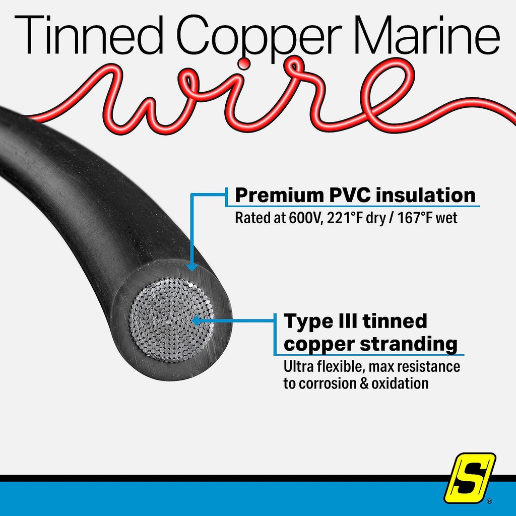 50-63043 6  Awg Black 100' | Seachoice - 5