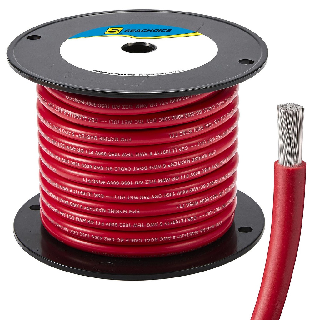 50-63044 6  Awg Red 50' | Seachoice - 4