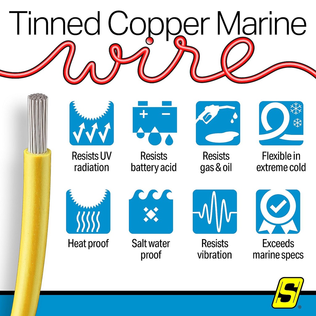 50-63127 16  Awg Yellow 100' | Seachoice - 4
