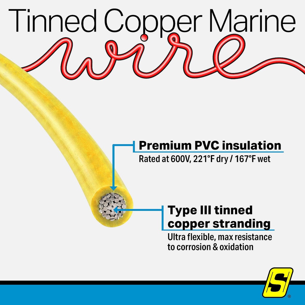 50-63127 16  Awg Yellow 100' | Seachoice - 6