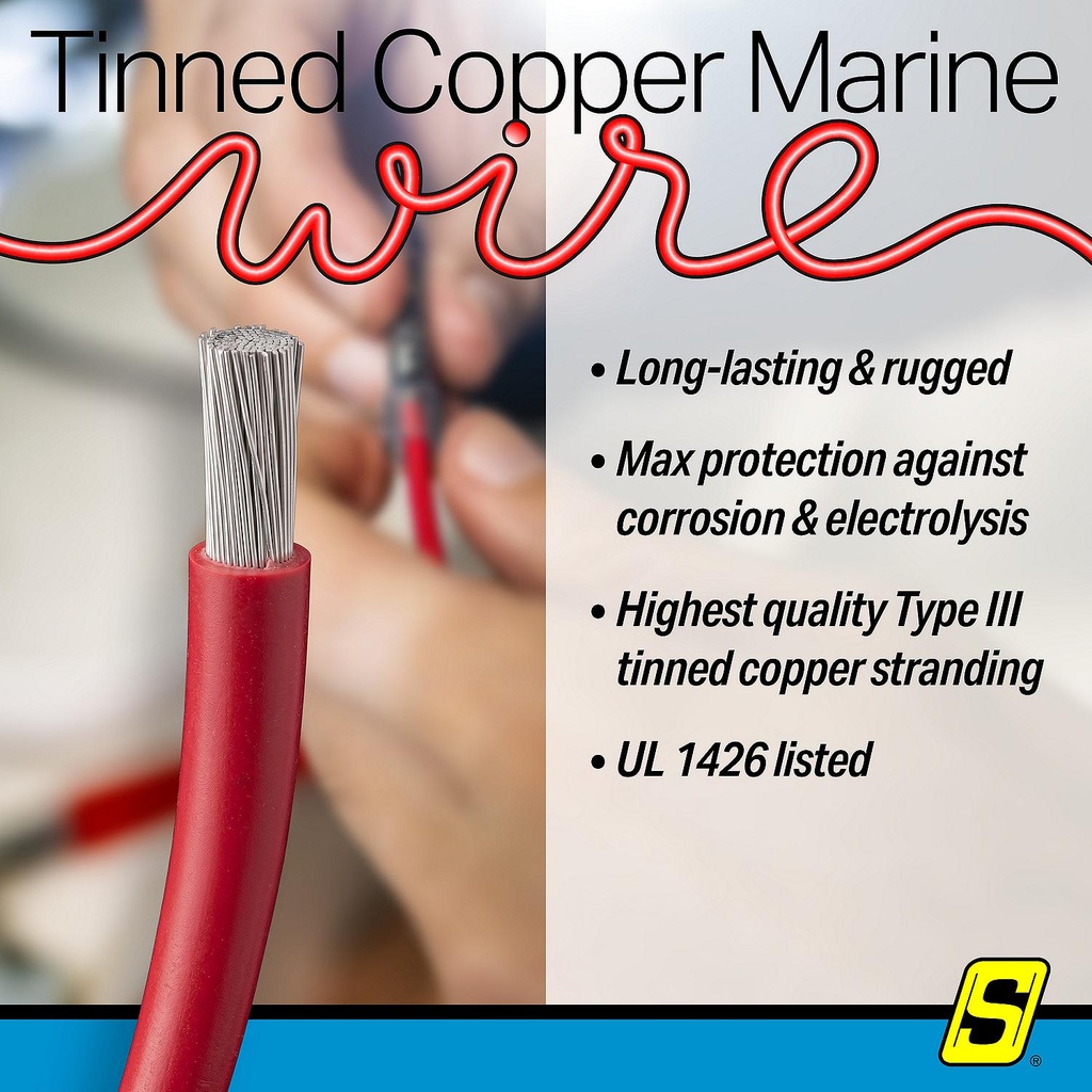 50-63046 6  Awg Red 100' | Seachoice - 1