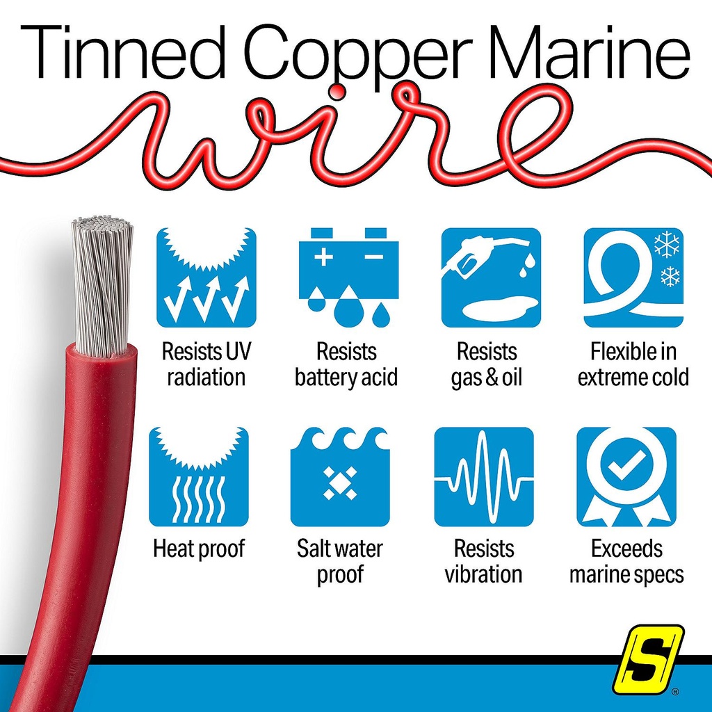 50-63046 6  Awg Red 100' | Seachoice - 6