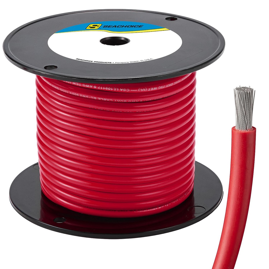 50-63053 8  Awg Red 100' | Seachoice - 1