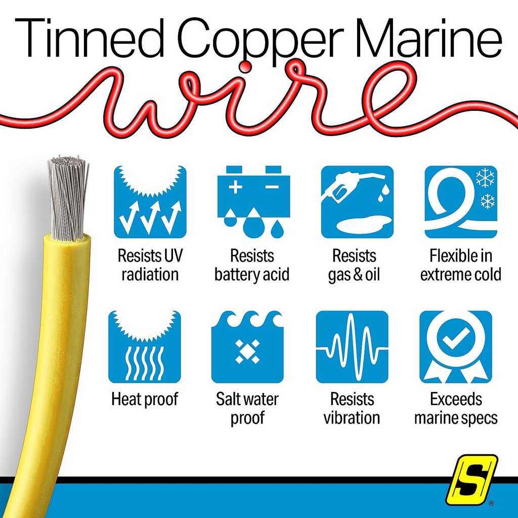 50-63054 8  Awg Yellow 100' | Seachoice - 4