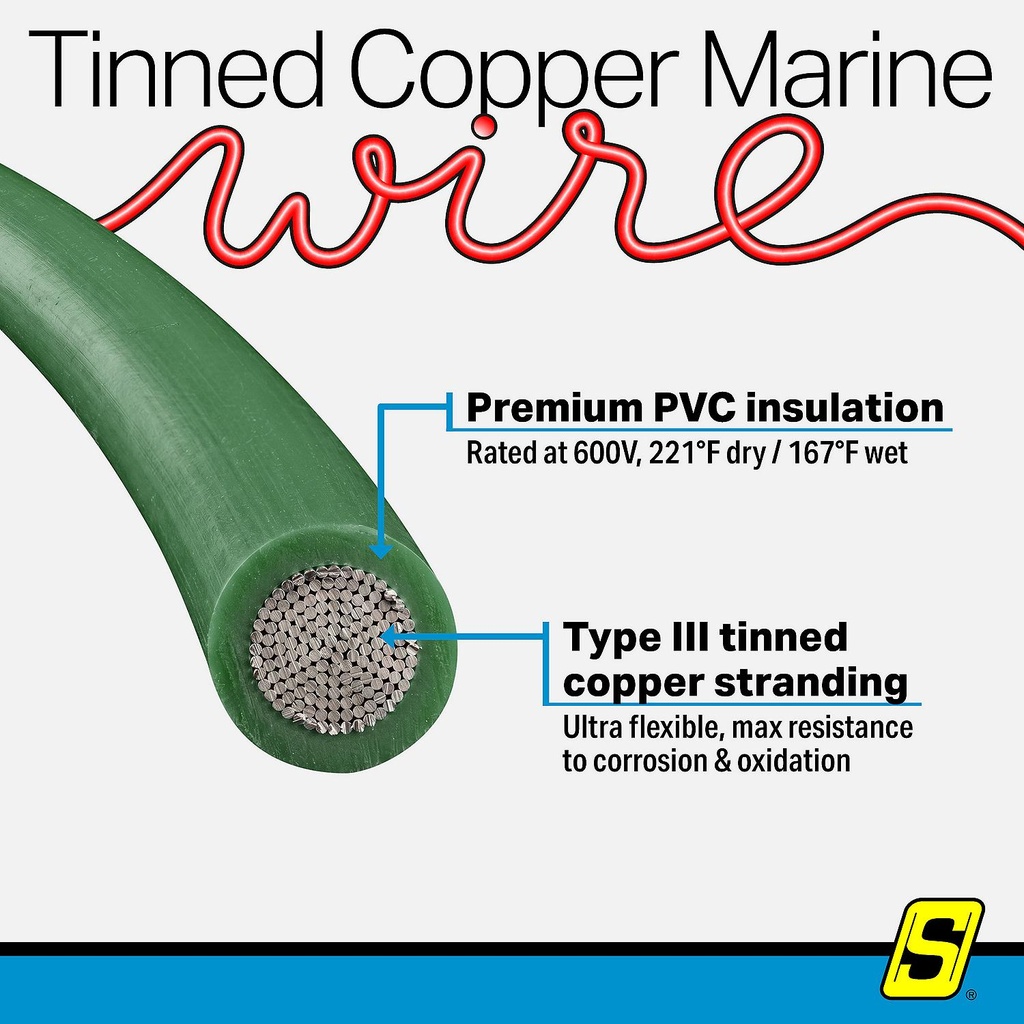 50-63056 8  Awg Green 100' | Seachoice - 5
