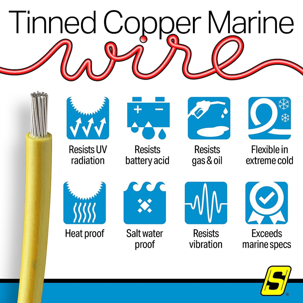 50-63144 18  Awg Yellow 100' | Seachoice - 1