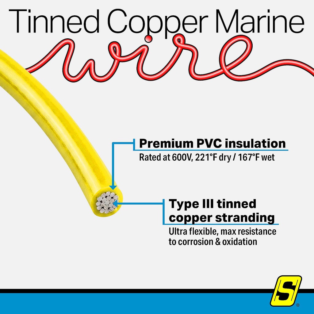 50-63144 18  Awg Yellow 100' | Seachoice - 5