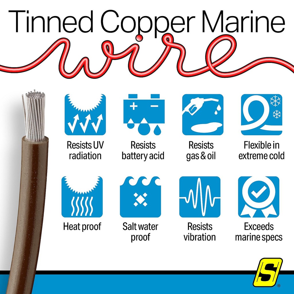 50-63073 10  Awg Brown 100' | Seachoice - 6