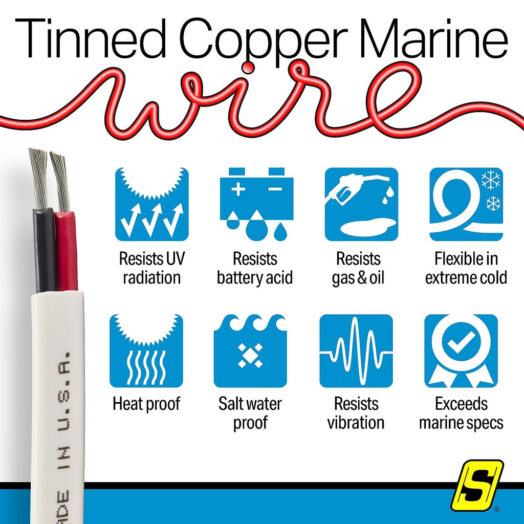 63181 14/2 Wht Tin Duplex Wire 100' | Seachoice - 1