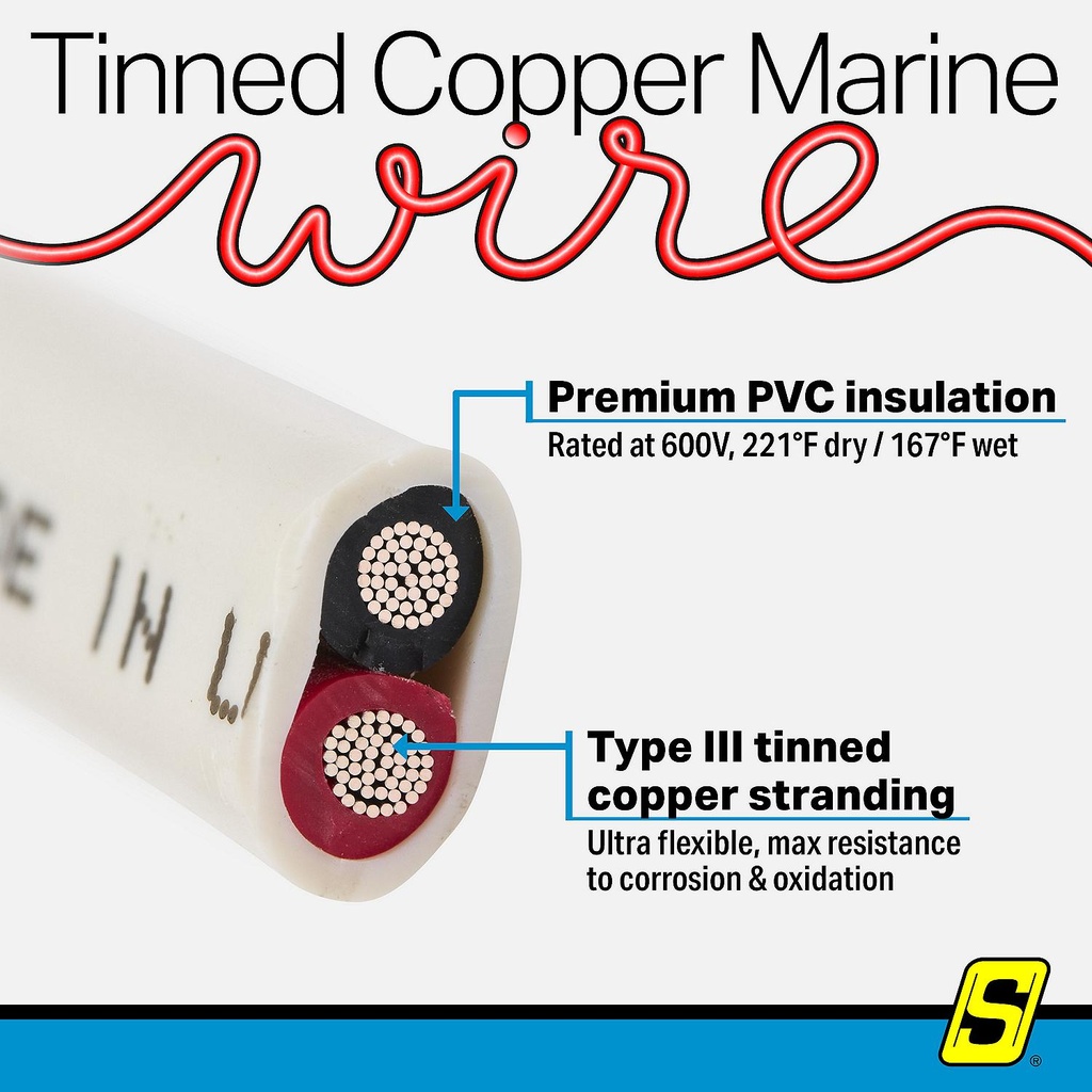 63181 14/2 Wht Tin Duplex Wire 100' | Seachoice - 2