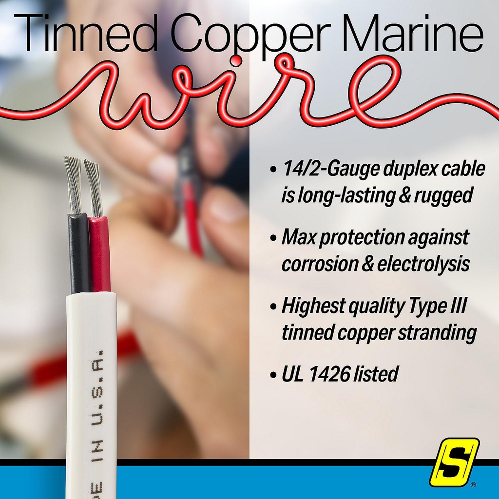 63181 14/2 Wht Tin Duplex Wire 100' | Seachoice - 5