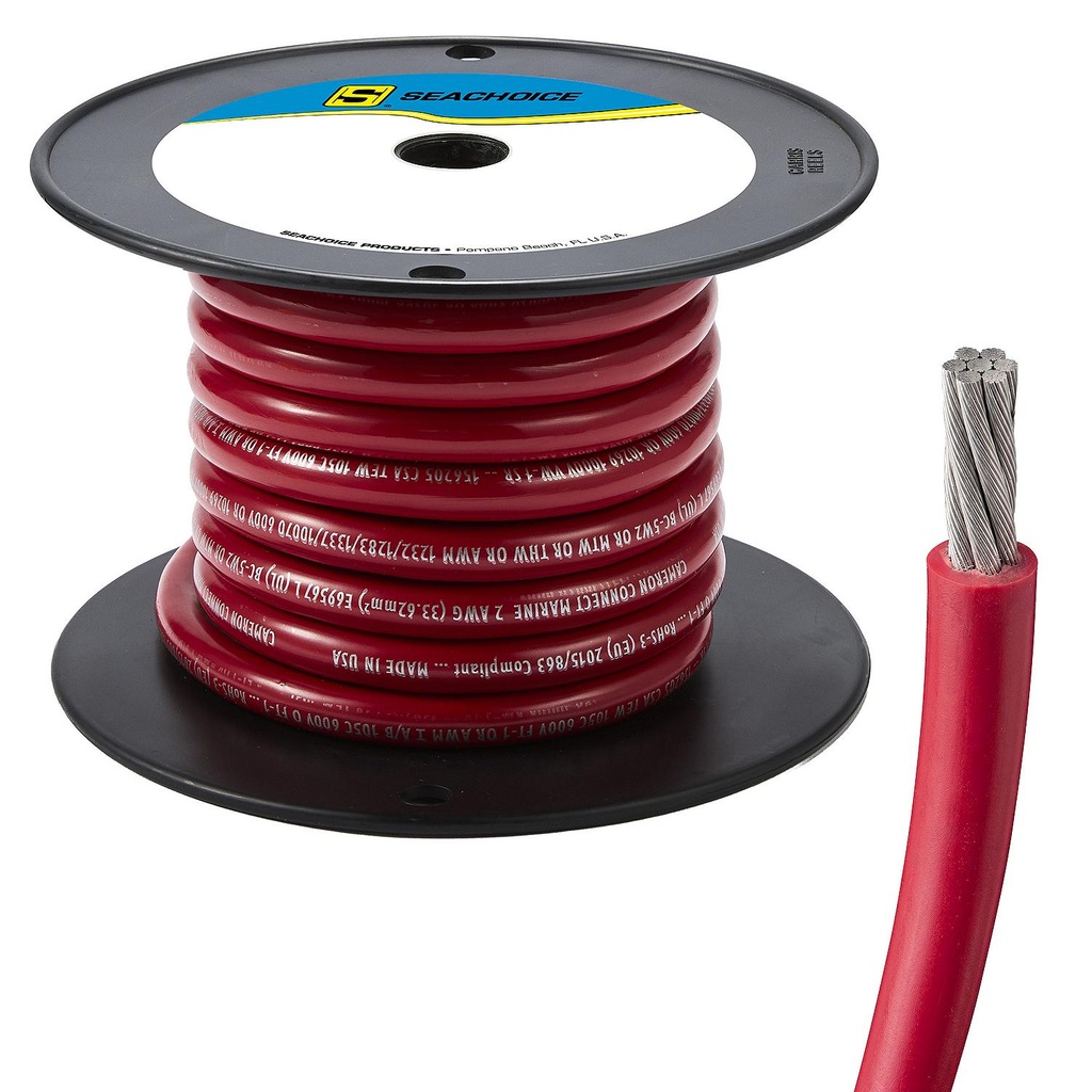 50-63016 2  Awg Red 25' | Seachoice - 2