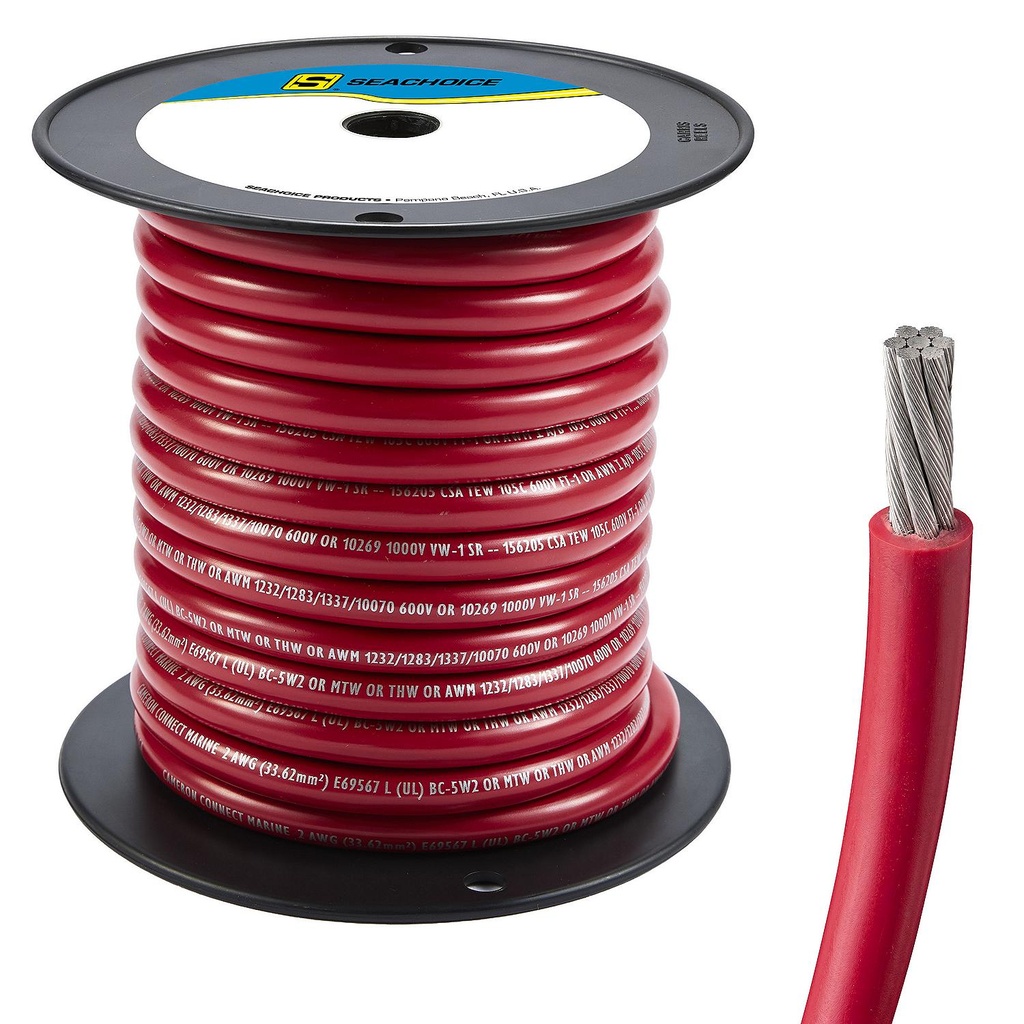 50-63017 2  Awg Red 50' | Seachoice - 4