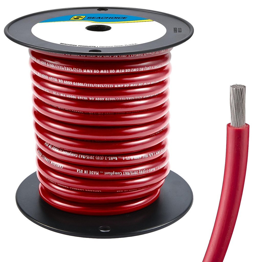 50-63037 4  Awg Red 50' | Seachoice - 5