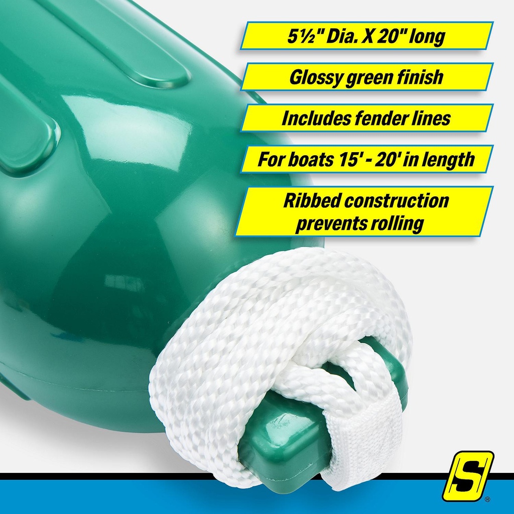 De77208S Fender Kit Twneye 5.5X20 Green | Seachoice - 3