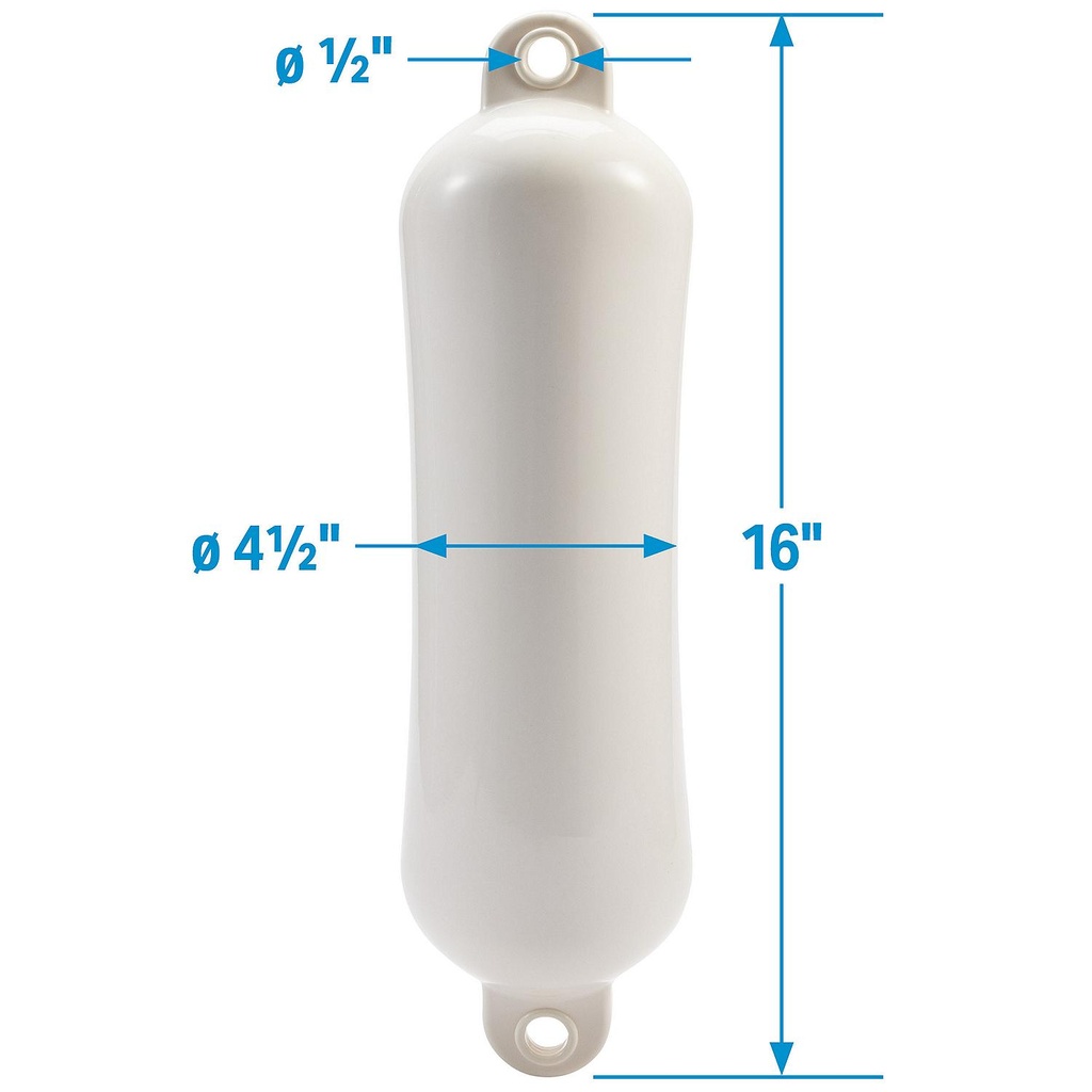 De74161S Fender Smooth 4.5X16 White | Seachoice - 4