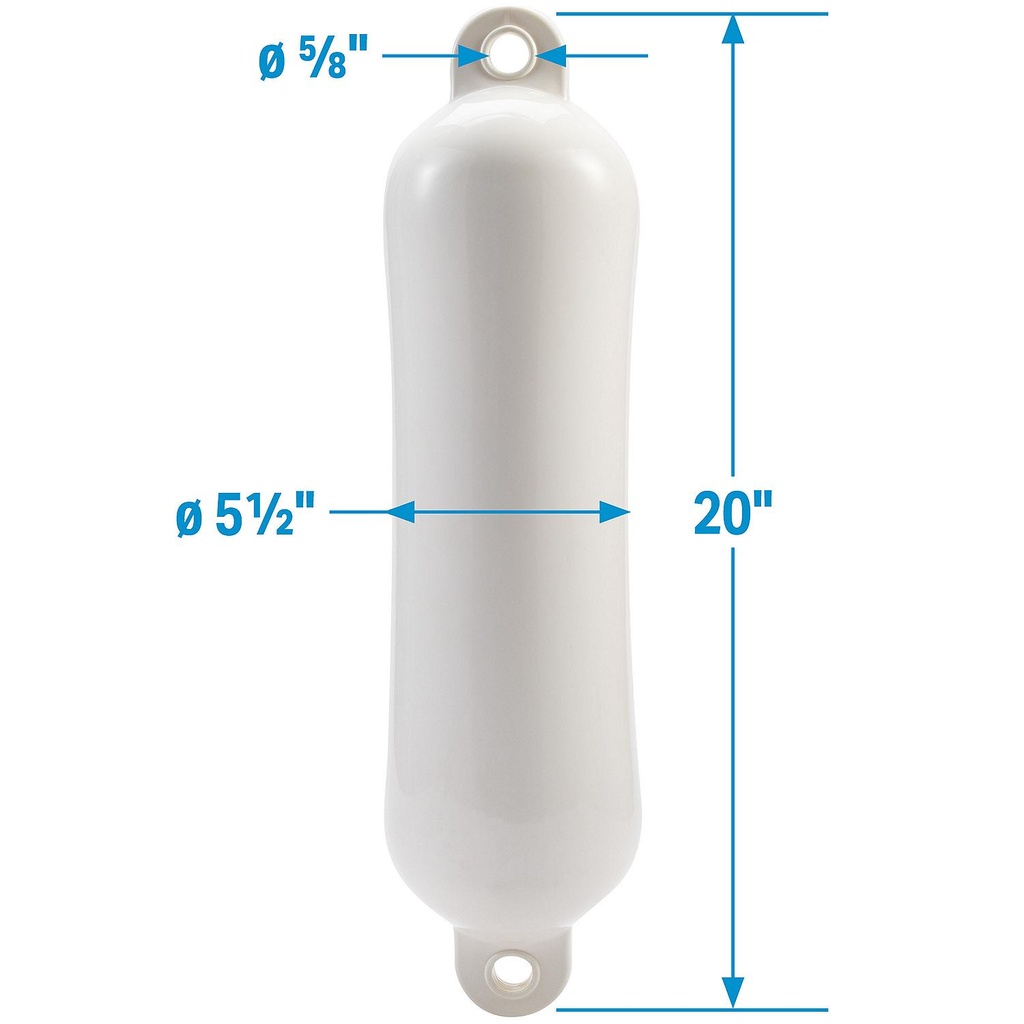 De74201S Fender Smooth 5.5X20 White | Seachoice - 5