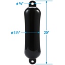 De74206S Fender Smooth 5.5X20 Black | Seachoice - 3