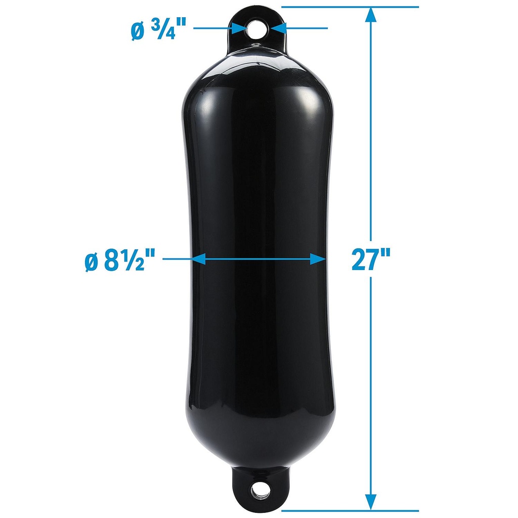 De74276S Fender Smooth 8.5X27 Black | Seachoice - 2