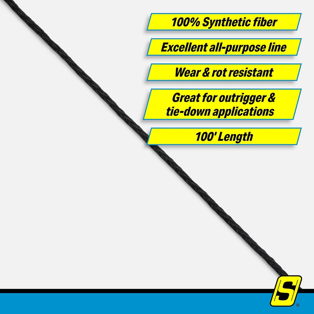 40511 Braid Rigg Line-Blk-1/8"X 100' | Seachoice - 2