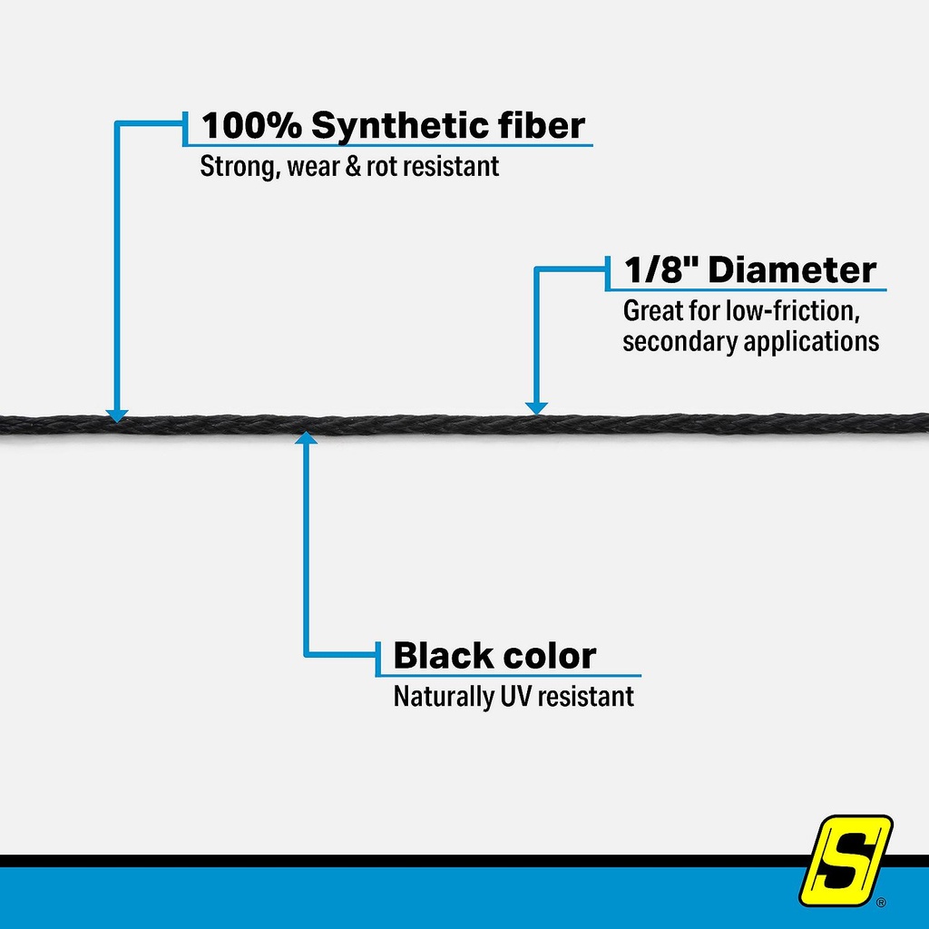 40511 Braid Rigg Line-Blk-1/8"X 100' | Seachoice - 3