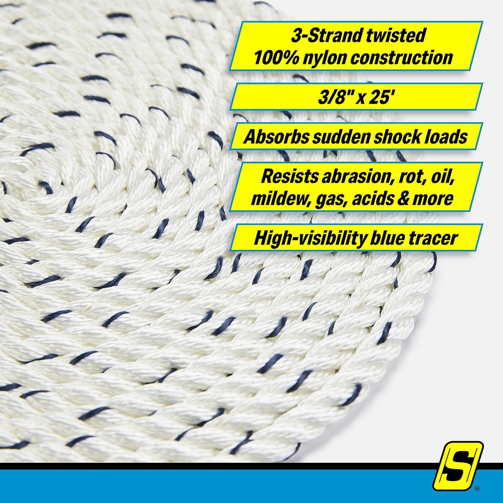 47531 Dock Line W/Tracer-3/8" X 25' | Seachoice - 6