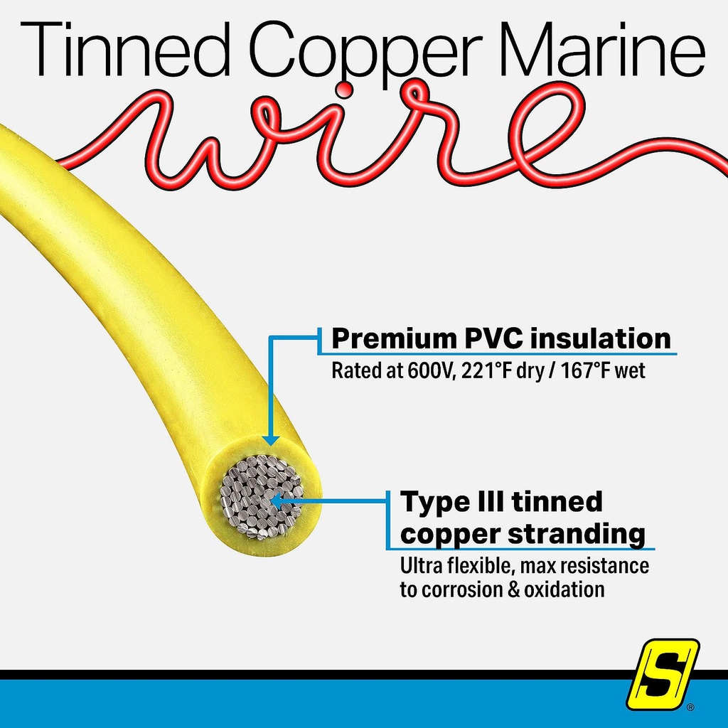 50-63107 14  Awg Yellow 100' | Seachoice - 6