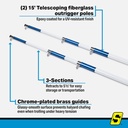 50-88201 Tele Outrigr Pole-15'Wht/Blu | Seachoice - 2