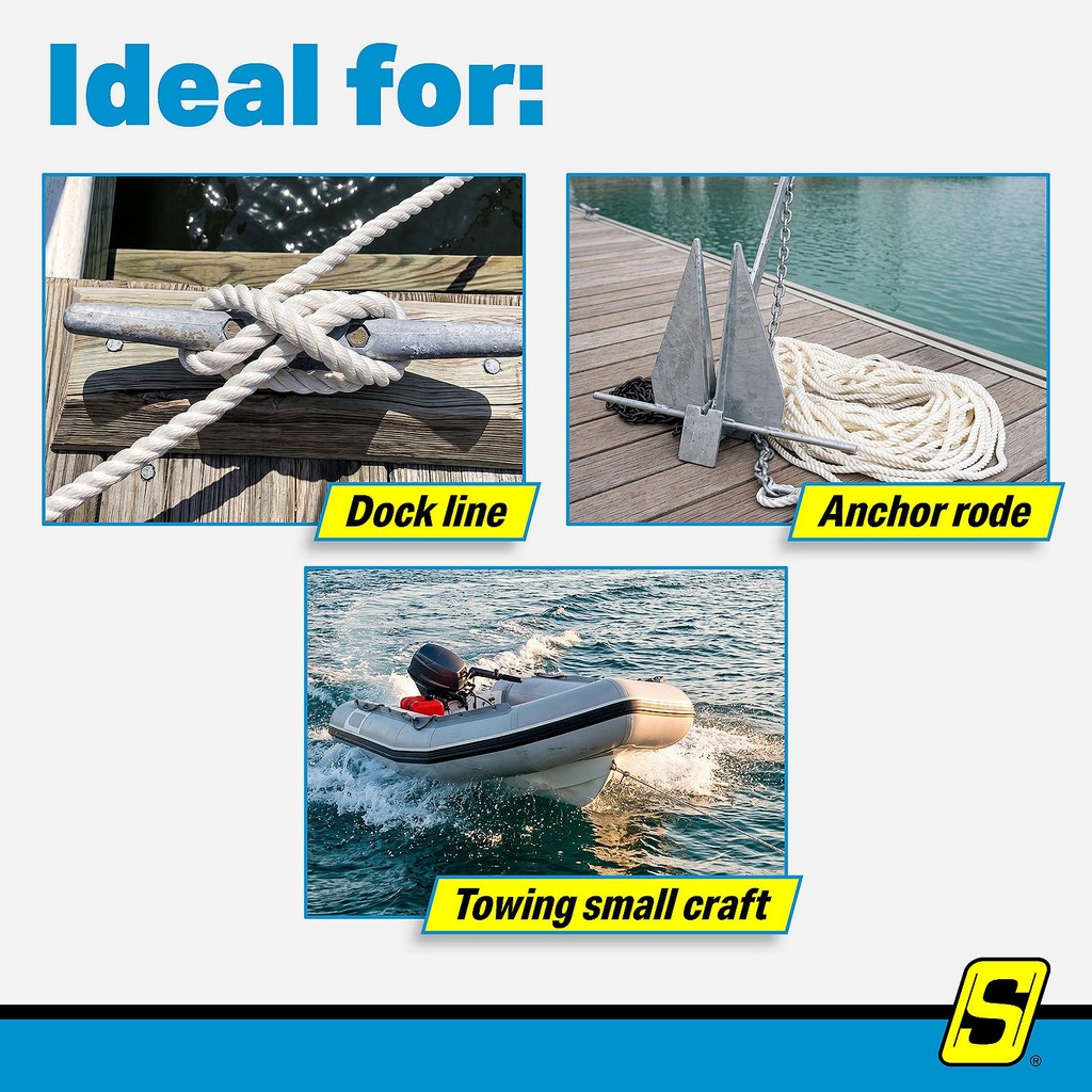 40800 Twist Nylon Rope-Wht-3/8X600 | Seachoice - 3