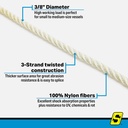 40800 Twist Nylon Rope-Wht-3/8X600 | Seachoice - 4