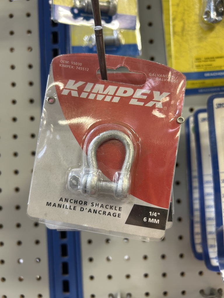 KP-745512 ANCHOR SHACKLE 1/4 GALVANIZED